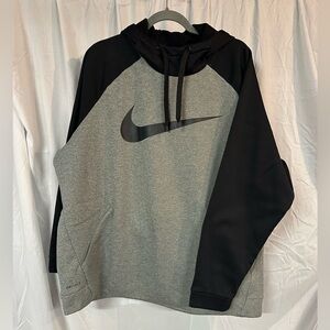 Nike Grey and Black Pullover Hoodie, 2XL fleece lined.